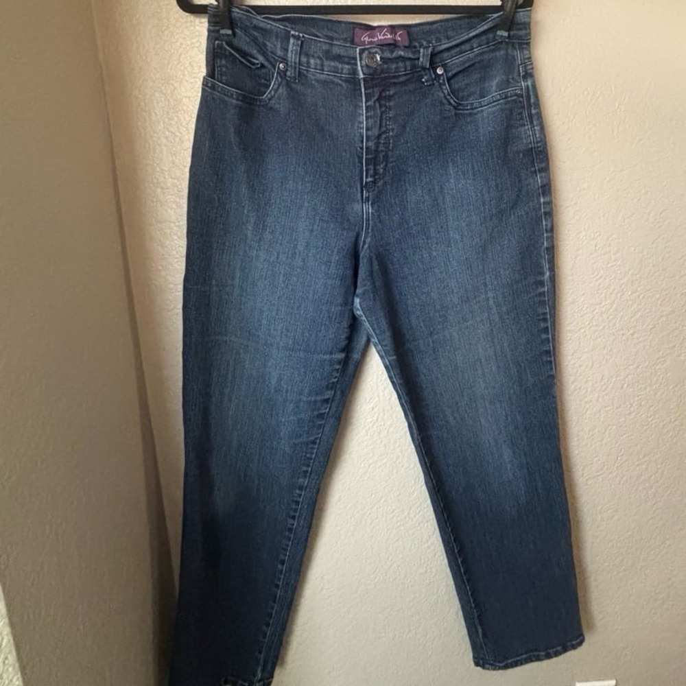 Gloria Vanderbilt Amanda women's plus size 12S straight leg blue ststretch denim